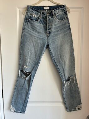 Pistola faded blue distressed high-rise straight jeans